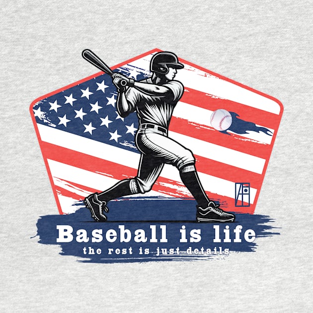 USA - American BASEBALL - Baseball is life, the rest is just details - color by ArtProjectShop